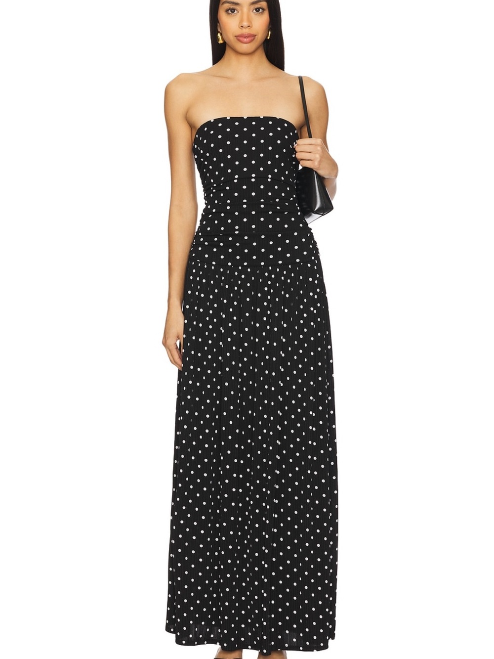 Revolve Paraisa Maxi Dress in Black Polka Dot